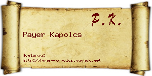 Payer Kapolcs névjegykártya