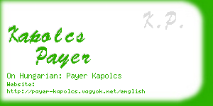 kapolcs payer business card